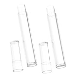 Levemolo 2 Stück Transparente Kindersichere Kunststoff röhrchen mit Deckel Runde Aufbewahrungsbehälter für Kleine Süßigkeiten Perlen und Wimpernzangen Tragbare Reise vials mit Robustem