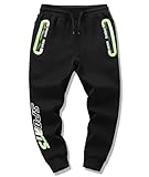 YOUNGSOUL Jungen Jogginghose Gefütterte Sporthosen Kinder Thermo Hose Sweathose Schwarz 140-146/Größe 150