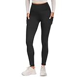 FOTOCITI Sport Leggings Damen mit Tasche High Waist Sportleggins Lang Blickdicht Sporthose Push Up Yogahose Bauchweg Laufhose Fitnesshose Hose(Schwarz, 4XL)