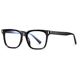 kachawoo Blaues Licht Blocking Gläser für Männer Frauen Mode Gläser Rahmen TR90 Eyewear Square Brillen (black with clear)