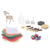 ERINGOGO Miniatur Wax Seal Stempel Set Weihnachten Dollhouse Bastelset mit Wachserwärmer Briefversiegelung Kreatives für Einladungen und Puppenhaus Zubehör