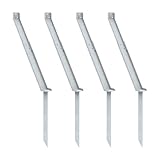 JYiuog Bodenanker-sturmanker für sichtschutzzaun,Verzinkter Stahl Erdanker für Zaunpfosten,pfostenanker für Gartenzaun,Windanker zur Stabilisierung (10, Silber)