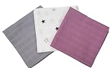 Windel VIP Stoffwindel Mulltücher 3 Stück Öko-Tex 100 Premium Qualität (Stars/pink)