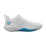 Wilson Herren Rush PRO LITE Tennisschuh, White/Atomic Blue/Navy Blazer, 42 EU