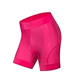 JPOJPO Damen-Fahrradhose mit Gel-Polsterung, Radunterhose, atmungsaktiv, Rosa, waist 27-32'=Tag XXL