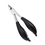 MOTHNUR Präzise Edelstahl Nagelzange mit Schwarzem Kunststoffgriff Gebogener Eagle beak form Doppelte Feder für Effektives Trimmen Eingewachsener Fuß Fingernägel für Heim Profi