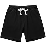 Amy Coulee Sporthose Herren Kurz Baumwolle Jogginghose Trainingshose 5,5' Sport Fitness Sweat Sommer Shorts mit Taschen (Schwarz, M)