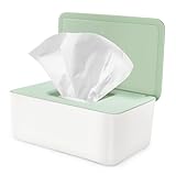 Vonsera Box für Feuchttücher, Feuchttücher Box mit Deckel, Nachfüllbare Feuchtes Toilettenpapier Box für Baby, Feuchttuchspender Baby für Zuhause und Büro, Grün