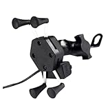 Parliky Multifunktionaler Motorrad Handyhalter mit USB ladeanschluss Stabiler Halterung für Navigation und Sicheres Befestigen Geeignet für Verschiedene Fahrzeugtypen und Komfortables