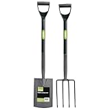 Draper 83971 Gartengabel und Spaten-Set aus Karbonstahl, Gartengeräte mit langem Griff