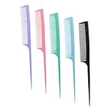 LRXIYODE 5 Stück Teiliges Profi barber stielkamm Robuste Haarkämme mit Feinen und Dichten Zähnen Vielseitig für Herren und Damen Geeignet für Haarschnitt Styling Glattes und Lockiges Haar