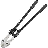 TECPO Bolzenschneider 600 mm 24' groß CR-V aus gehärteten Backen Bolt Cutter Bolzenschere Seitenschneider Drahtschneider gehärtet rutschfester ergonomischer Gummigriff