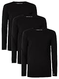 Tommy Hilfiger Herren Langarmshirts Basic, Schwarz (Black/ Black/ Black), XL