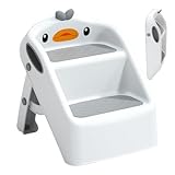 Klapptritt – kompakt und tragbar in 2 Stufen, Fußleiter, Stützhocker für Kinder, leichtes Design, rutschfestes Design, vielseitige Stehhilfe | für Küche und Badezimmer