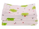La Bortini Baby Spucktücher 4er Set Flanellwindeln 60x80 cm Flanelltücher bunt aus Baumwolle für Jungen und Mädchen Spucktuch Stilltuch Mulltuch Neugeborene Geschenk Geburt Baby Erstausstattung weich