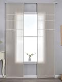 Gardinenbox 2er Set Halbtransparente Schiebegardinen mit Paneelwagen HxB 245x60 cm Taupe »Leipzig« Kettenmuster lichtdurchlässig Elegante Struktur 202450P-2