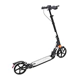 Scooter, Klappbarer Roller mit Handbremse und Bremsbelag, Aluminium-Roller, Höhenverstellbarer 96-107cm, Tragfähigkeit 100 kg, für Jugendliche & Erwachsene