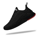 ZVC Arbeitsschuhe Herren Sicherheitsschuhe Herren Damen Leicht Atmungsaktiv Schutzschuhe mit Stahlkappe Sportlich Sneakers (Schwarz, 43EU)