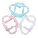 LOLIPPYY 3 Stck Teiliges Babyflaschen griffe Rutschfest Ergonomisch Komfortabel Vielseitig in Weiß Blau für Sichere Milchflaschen handhabung Kleinkinder Geeignet Babyflaschen Zubehör