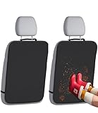 Goxiry Sitzschutz Auto Rückenlehne, 2 Stück Rückenlehnenschutz Auto Kinder, 420D Oxford Schutz Rücksitzschoner Anti-Schmutzig, Anti Kick und Verschleißfest(Schwarz)