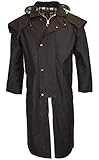 Walker & Hawkes - Unisex Reitmantel mit Kapuze - gewachst - Schwarz - Größe 3XL (48'-50')