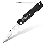 PUMA TEC - Universal Anglermesser 863 – Klappmesser für Angler mit 95 mm Klinge, 2,5 mm stark – Slip-Joint Arretierung – Schuppenschaber mit Hakenlöser & Flaschenöffner – mit Ködernadel & Schleifstein