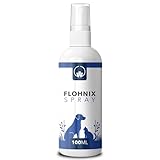 Flohnix Spray – Floh und Zeckenschutz für Hunde - Fellpflege Spray zur Unterstützung der Parasitenabwehr – Ohne Chemie – Für Fell, Umgebung & Liegeplätze – Flohschutz für Katze und Hund - 100 ml