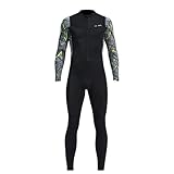 VLOBAOM Herren Dive Skins Einteiliger Neoprenanzug Mit Frontreißverschluss, Badeanzug, Ganzkörper-Rashguard Für Männer,3XL,Black