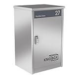 KNOBLOCH Paketbox KNOBOX | Paketkasten optional mit Briefkasten und Klingel | mit Gravur Name und Hausnummer | für alle Lieferdienste |Edelstahl