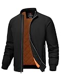 Rdruko Bomberjacke Herren Winter Warme Winterjacke Herrenjacke Blouson Jacke Männer Freizeitjacke Übergangsjacke-Schwarz M