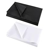 2 Meter Bügelvlies Stoff 100 x 100 cm Aufbügelbare Vlies zum Aufbügeln Aufbügelbarer Vliesstoff Einlagestoff 30g/m² Leichtes Gewicht Bügelflies für Nähen Basteln Heimwerken Stickereien(Schwarz,Weiß)