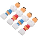 DECHOUS 4 Stück Teiliges Tischfußball Spieler Ersatzfiguren aus PVC Ergonomisch Geformt für Präzise Ballkontrolle Kompatibel mit Standard Kickerstangen in Rot und Blau für Tischfußball
