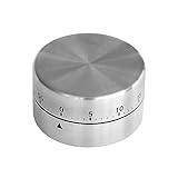 Zenker Edelstahl Kurzzeitwecker Zylinder – Präziser Küchen-Timer, 63x63x62 mm, mit Hängefunktion, 2 Jahre Garantie, Grau