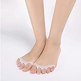 ALINZO Gel-Zehenseparatoren – Orthopädische Ballenzeh-Schiene & Großzehenglätter für Hallux Valgus – Hammerzehen-Korrektur & Fußbandage zur Ballenzeh-Entlastung (weiß)