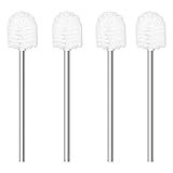 WC-Bürste, 4 Stück, Ø 7.5cm WC-Bürsten mit Edelstahlgriff, Stehende Edelstahl-WC-Bürsten für Badezimmer, Toilette, Ergonomisch, Elegant, Langlebig (Weiß)