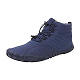 Winter Barfußschuhe Herren Warm Gefüttert Barfußschuhe Wasserabweisend Warm Gefüttert Winterschuhe Traillaufschuhe mit Rutschfester Sohle und Breiter Zehenbox Barfußschuhe, blau, 38 2/3 EU