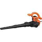 Black+Decker 3-in-1 Elektro-Laubsauger / Laubbläser BEBLV260 (2.600 Watt, mit Häcksler, hohe Blasgeschwindigkeit von 315 km/h, 40l Fangsack und Tragegurt, für Terrassen, Wege, Einfahrten)