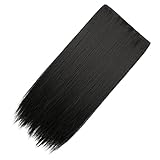 FRCOLOR Langhaar Clip Extensions Für Frauen Hochwertige Gerade Haarteile Aus Synthetischen Fasern Nahtlos Einfach Zu Befestigen Für Volles Haar Ideales Haaraccessoire