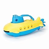 Green Toys 8601032 U-Boot, Badewannenspielzeug, Spielboot nachhaltiges Badespielzeug für Kinder ab 6 Monaten, Gelb, Blau, 1 Count