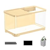 Fischtank - Starter Aquarium Kit mit Filter, vielseitiger Betta -Tank für Schreibtisch | Tragbare Fischschale für Goldfische, Guppys, Nano -Wasserhüter, ästhetischer Panzer für Schlafzimmer, W