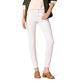 Amazon Essentials Damen Elastische Skinny-Jeans Mittelhoher Bund - Auslaufmodell, Weiß, 36 Kurz