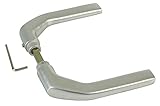 Amig - Türgriffgarnitur aus Aluminium ohne Schild, silberfarben, ideal für Innen- und Außentüren | 130 x 61 mm | Maximale Türstärke 65 mm | Drücker mit funktionellem, dekorativem und modernem Türgriff