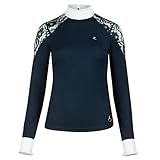 HORZE Sylvie Damen Langarm-Turniershirt mit Spitze, Blau, 42