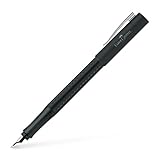 FABER-CASTELL 140908 - moderner Füller Grip 2011 mit Ergonomisches Design und Hochwertige Konstruktion, Füllfederhalter mit Feder F, Nachfüllbar inkl. Tintenpatrone - Schwarz, 1 Stück