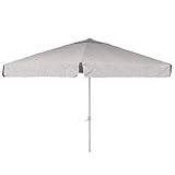 Nexos Sonnenschirm Marktschirm Ø 3,80m weiß 8 Rippen Kurbel Stand-Sonnenschirm Sonnenschutz Garten Camping Terrasse Gestänge aus Aluminium Stahl
