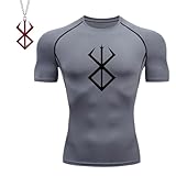 Bodybuilding Fitness Gym T-Shirt + Halskette für Herren Schnell Trocknendes Gym Lauftrikot Atmungsaktiv Kurzarm Frühling Sommer Top Modisch Workout Muskeln Kurzärmelig Activewear Loungewear