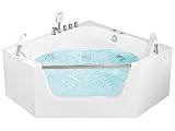 Luxus Whirlpool Eckbadewanne Spa weiß große Wanne mit Massage 150cm Cantalla