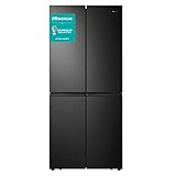 Hisense RQ563N4SF2 Cross Door Kühl-Gefrierkombination/ NoFrostPlus/ Inverter-Kompressor/ HolidayMode/ SuperCool/ 181 cm/ Kühlteil 294 l/ Gefrierteil 160 l/ 40 dB/ 279 kWh/ Jahr/ Schwarz