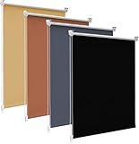bobodeco Verdunklungsrollo ohne Bohren & mit Bohren, Verdunkelungsrollo Klemmfix, Schwarz B50 x H150cm (Stoffbreite 45cm), Thermorollo Sichtschutz Sonnenchutz, Rollos Hitzeschutz für Fenster & Tür