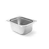HENDI Gastronormbehälter, Temperaturbeständig von -40° bis 300°C, Heissluftöfen-Kühl- und Tiefkühlschränken-Chafing Dishes-Bain Marie, Stapelbar, 4L, GN 1/2, 325x265x(H)65mm, Edelstahl, 12 Stück